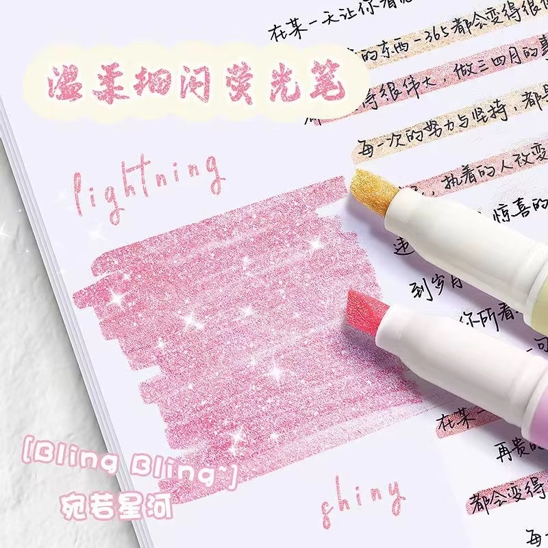 Highlighter Set Pastel - Paquete de 4 Marcadores Kawaii con