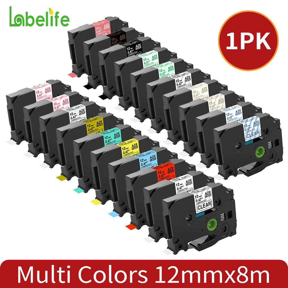 Label Printer Tape - Cinta de etiquetas laminada de 12mm
