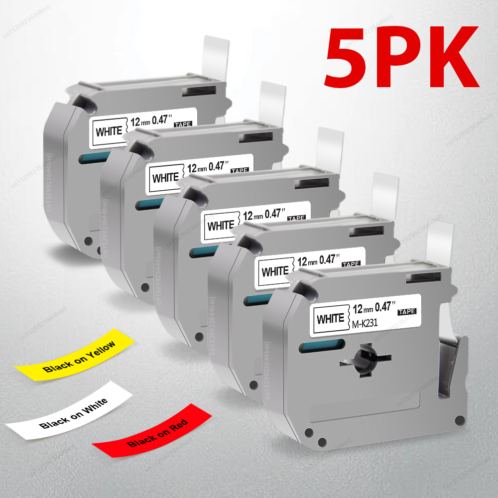 Label Printer Tape - Paquete de 1/3/5 cintas M-K231 M