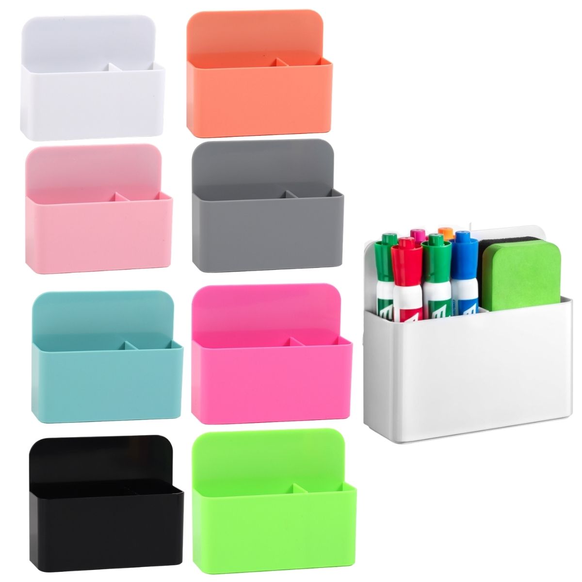 Whiteboard Marker Set - 2 Soportes Magnéticos para Marcadores de