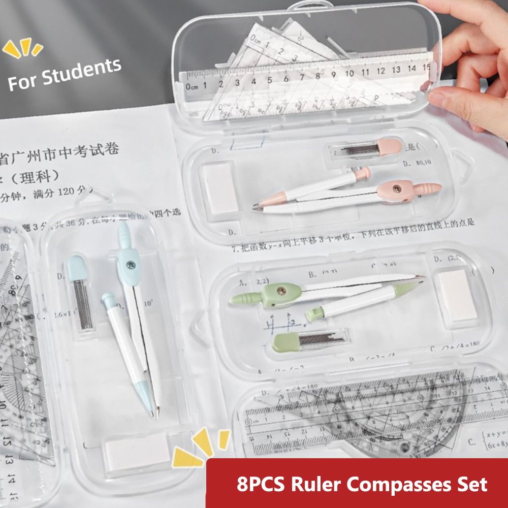 Juego de 8 piezas de reglas de - Ruler Set Transparent reseña y precio
